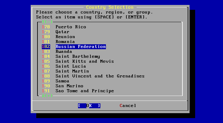 FreeBSD Country Selection